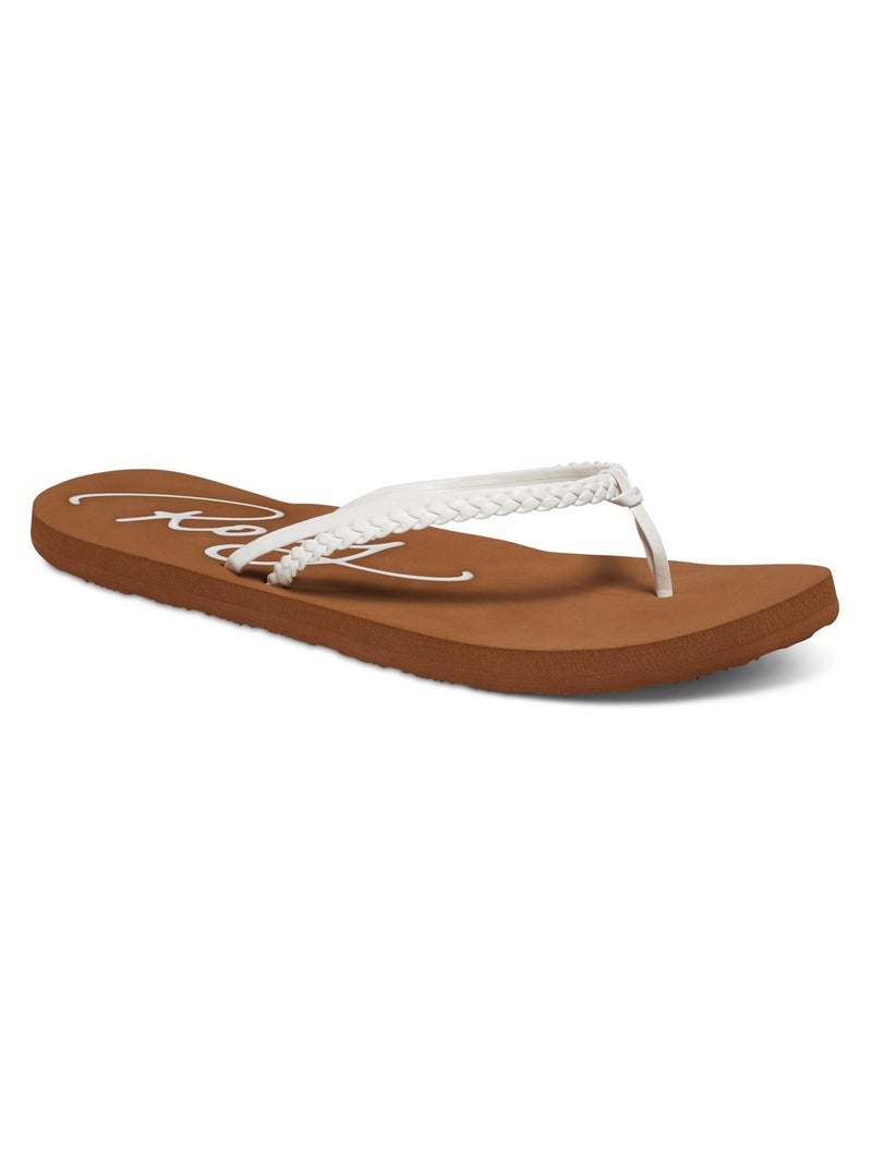 Roxy womens Cabo flip flop sandals, White, 7 US - Image 1